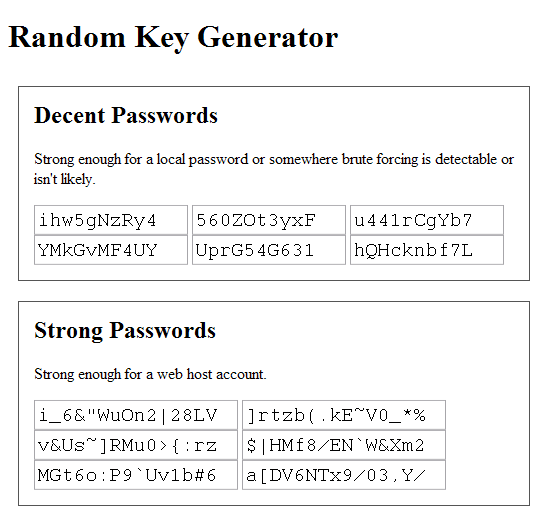 Random Key Generator
