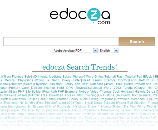 EdocZA es un motor de búsqueda de e-Books