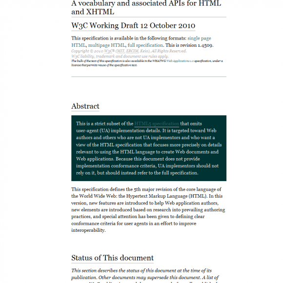 HTML5  edición para autores Web
