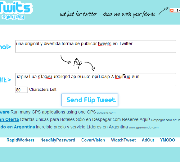 FlipTwits | una original y divertida forma de publicar tweets en Twitter