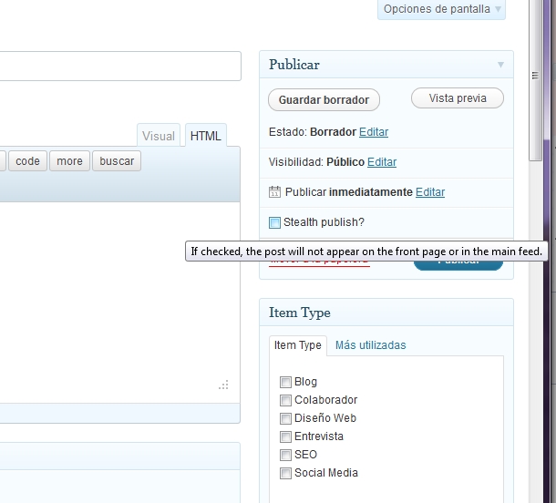 Como evitar publicaciones en el feed RSS