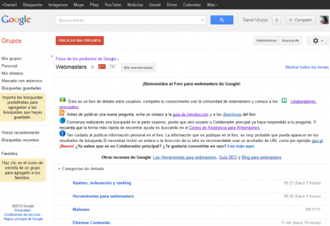 Foro para webmasters de Google