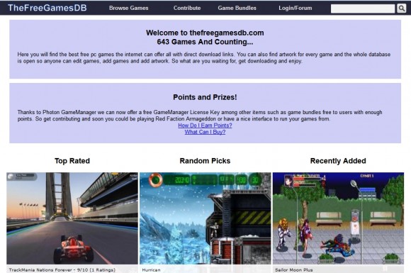 Una base de datos de juegos gratis | TheFreeGamesDB
